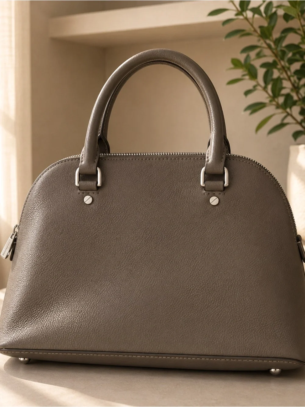 Michael Kors Taupe Dome Satchel Handbag 🤎